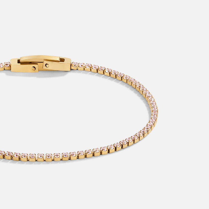 Kiera Gold Pink Crystal Bracelet