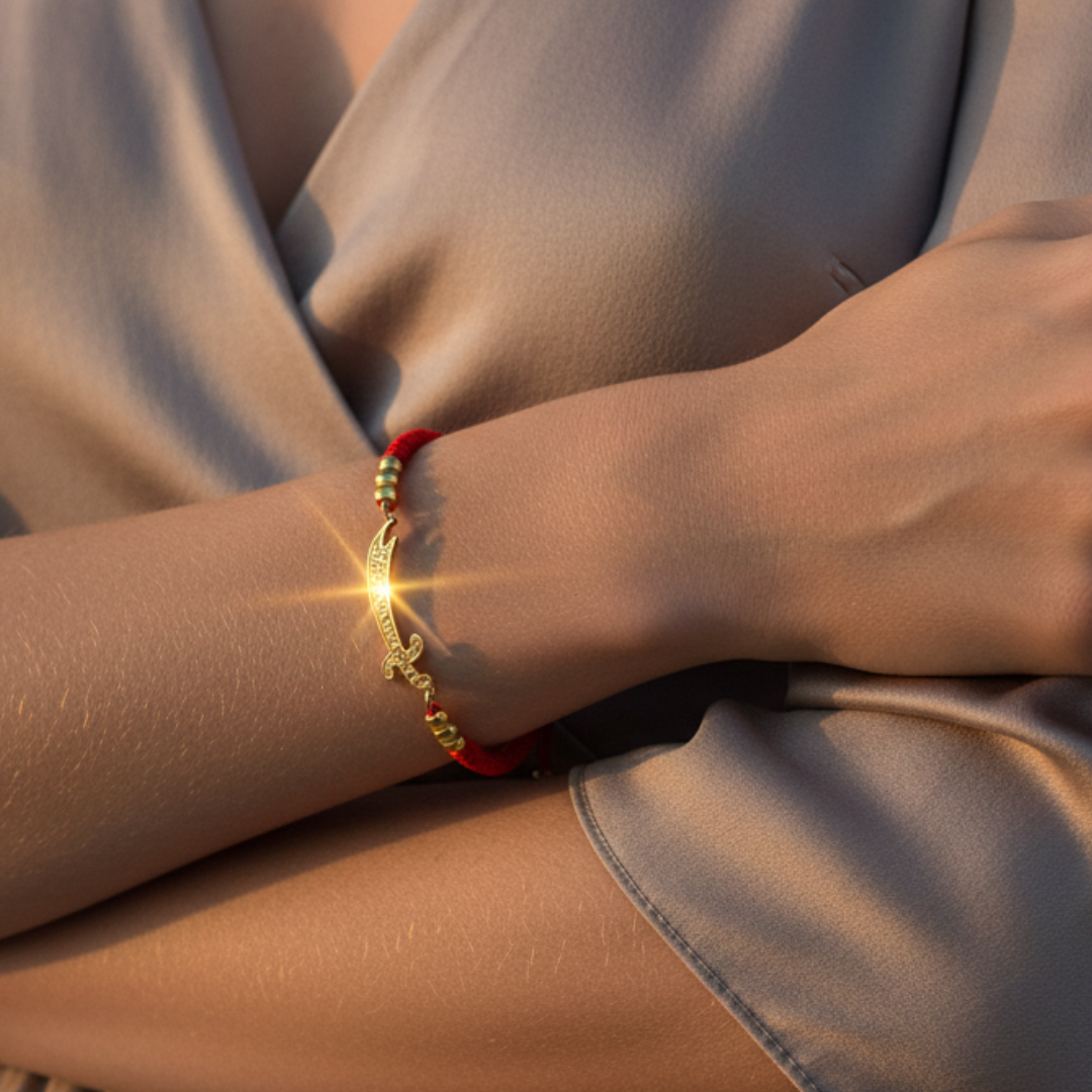 Qamar Zulfiqar Red Bracelet