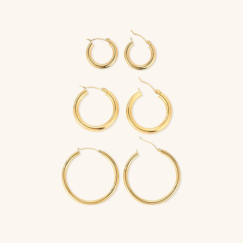 Broad Round Hoops (Set of 3)