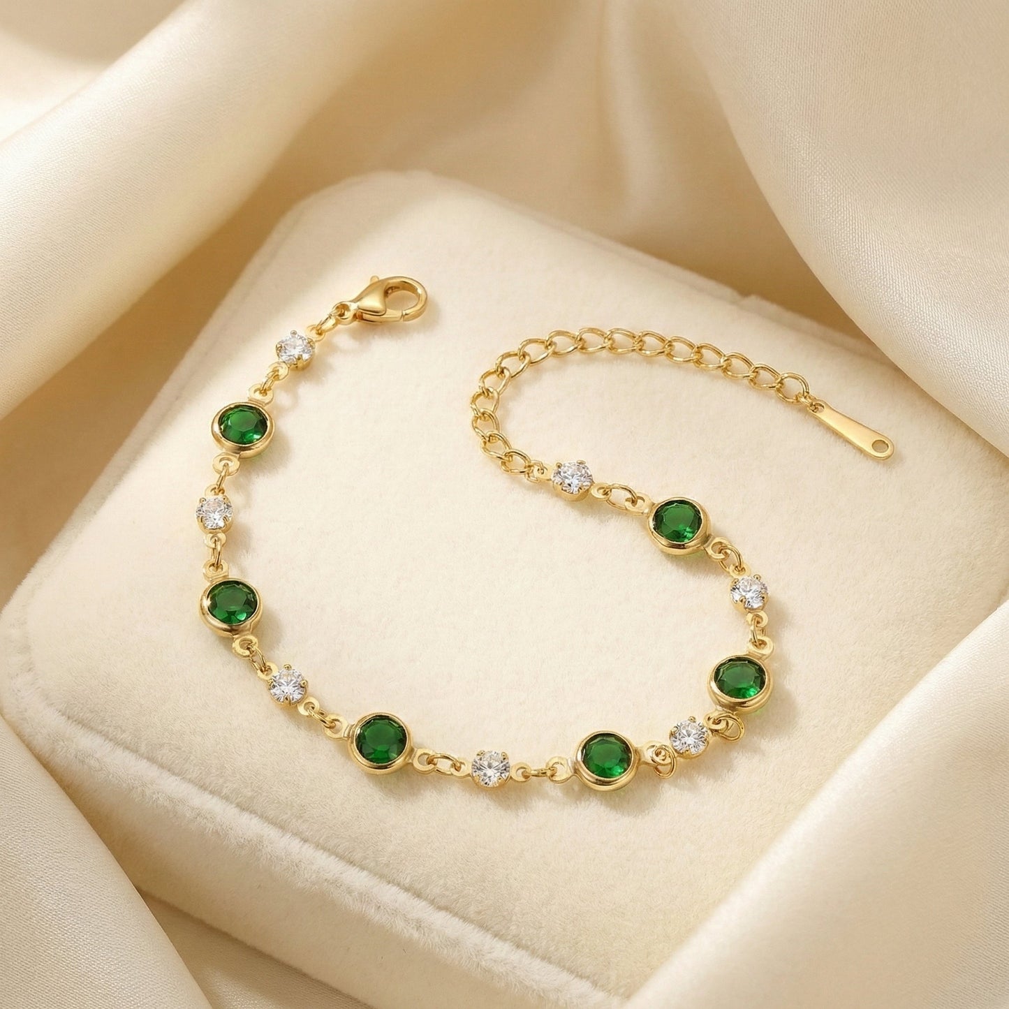 Arizona Green Stone Bracelet – Dainty Semi-Precious Gemstone Jewelry for Women