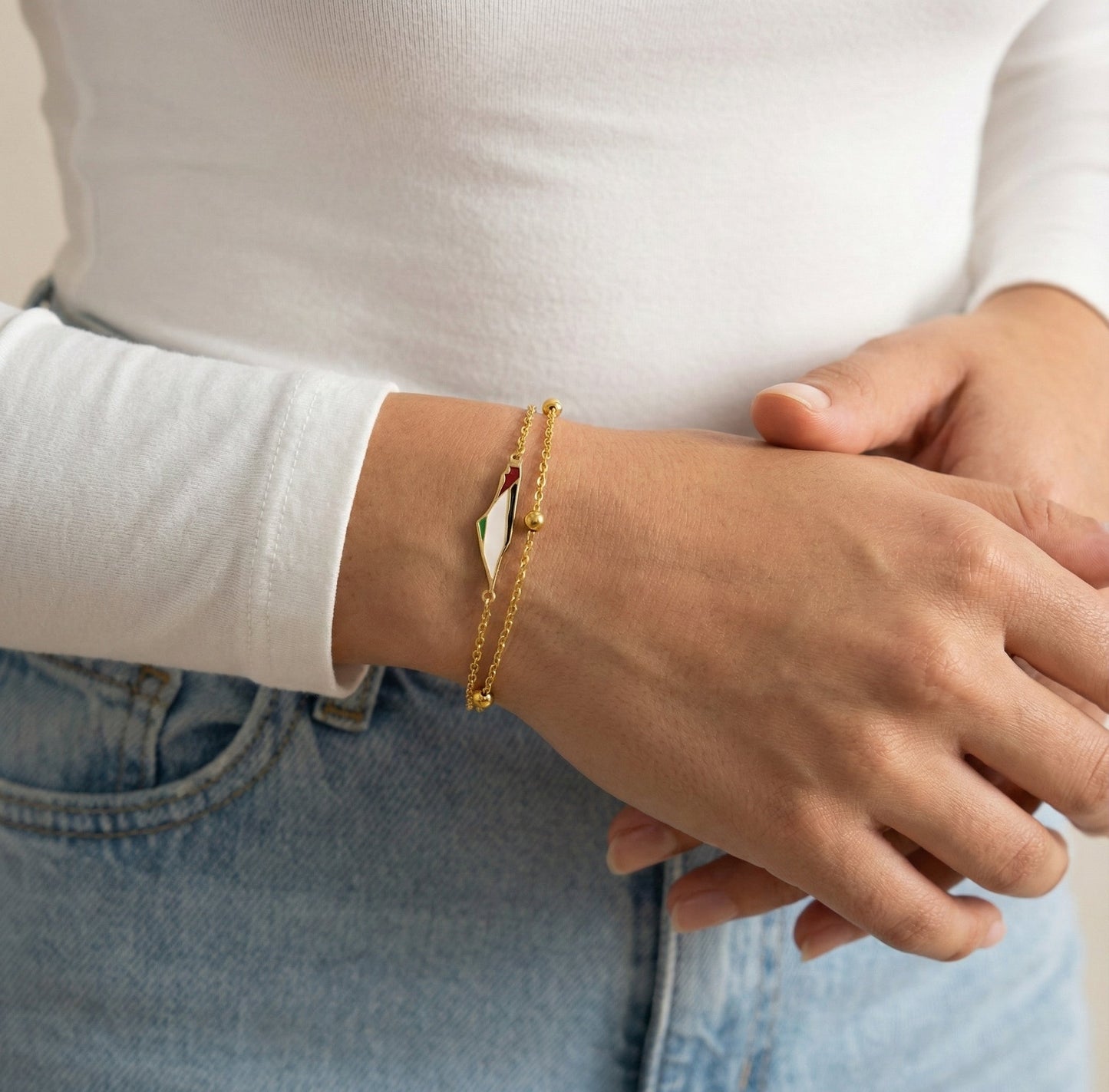 Qamar Palestine Map Bracelet