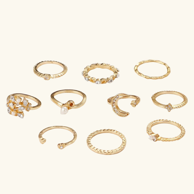 Qamar Layali Moonlight Ring Set