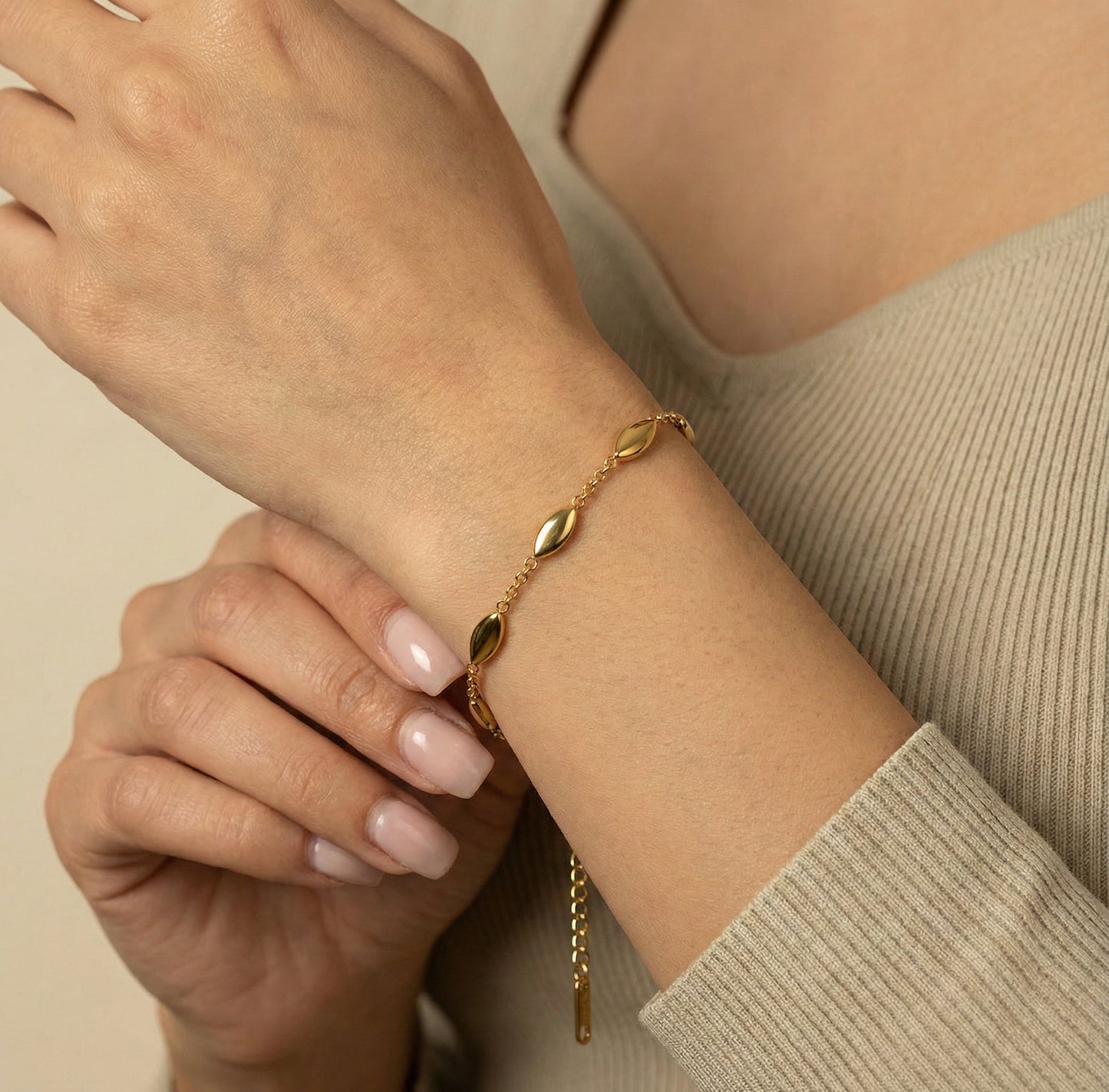 Layered Black & White Stone Bracelet