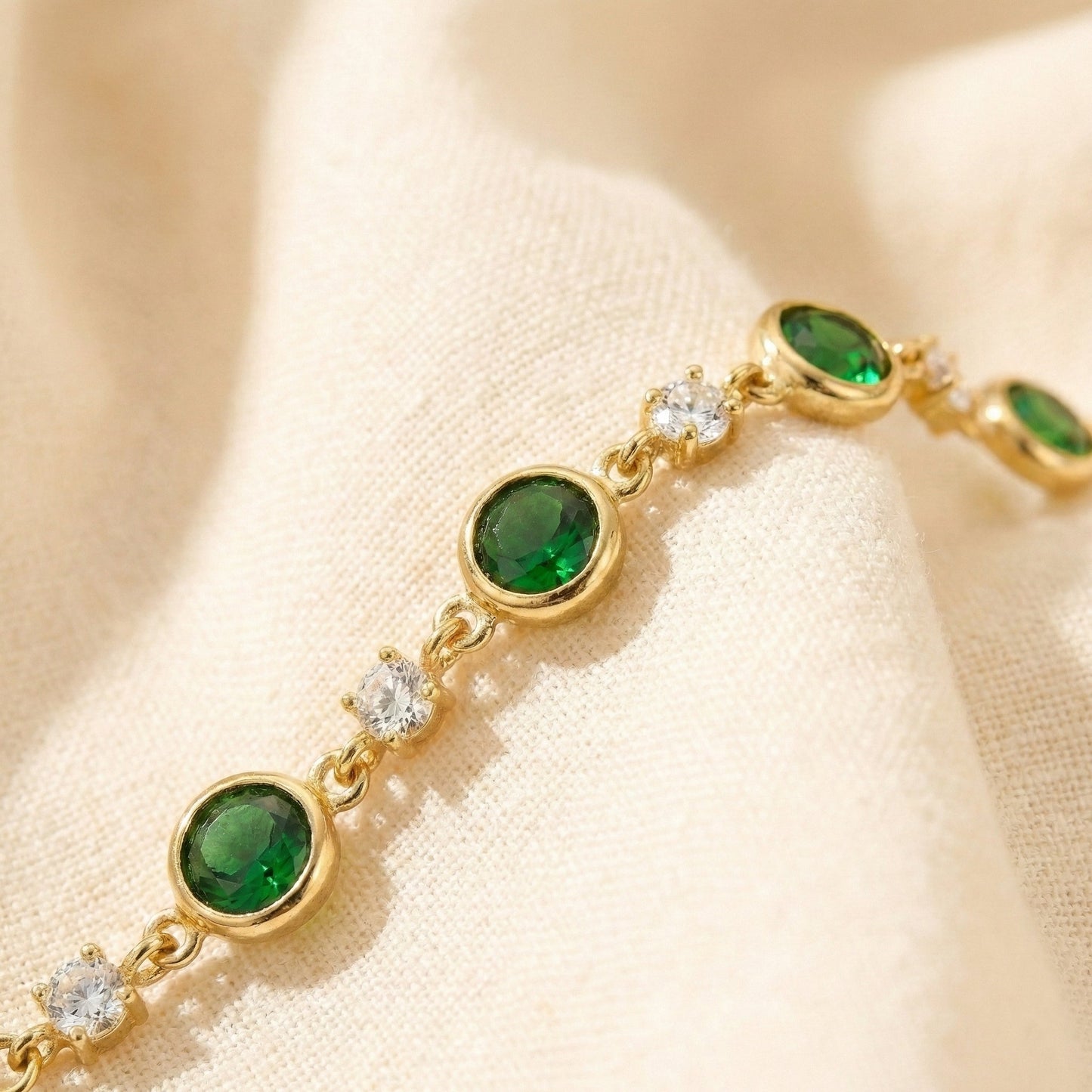 Arizona Green Stone Bracelet – Dainty Semi-Precious Gemstone Jewelry for Women