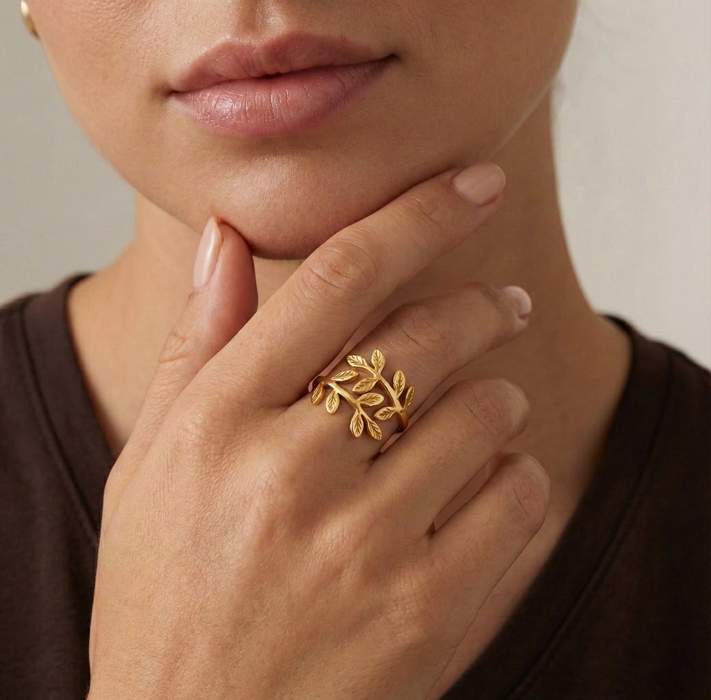 Qamar Palestine Olive Leaf Ring