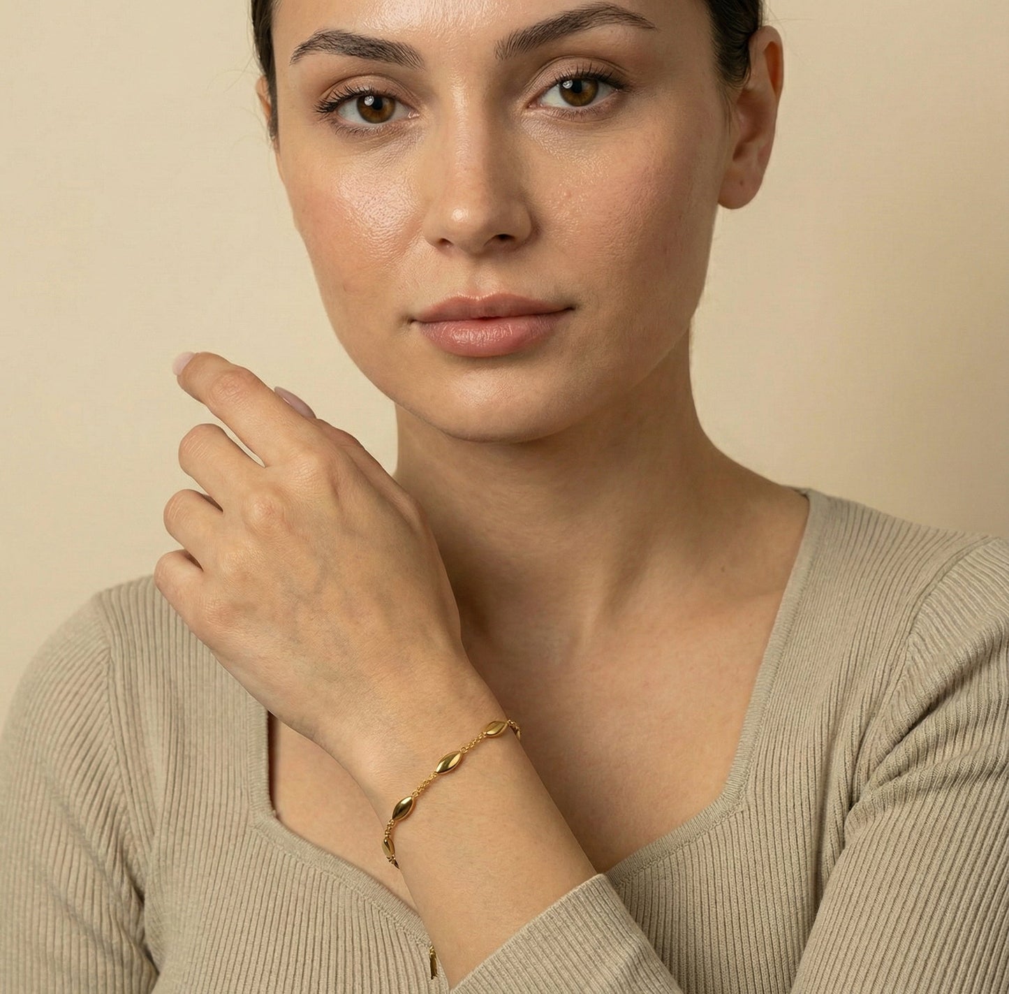 Layered Black & White Stone Bracelet