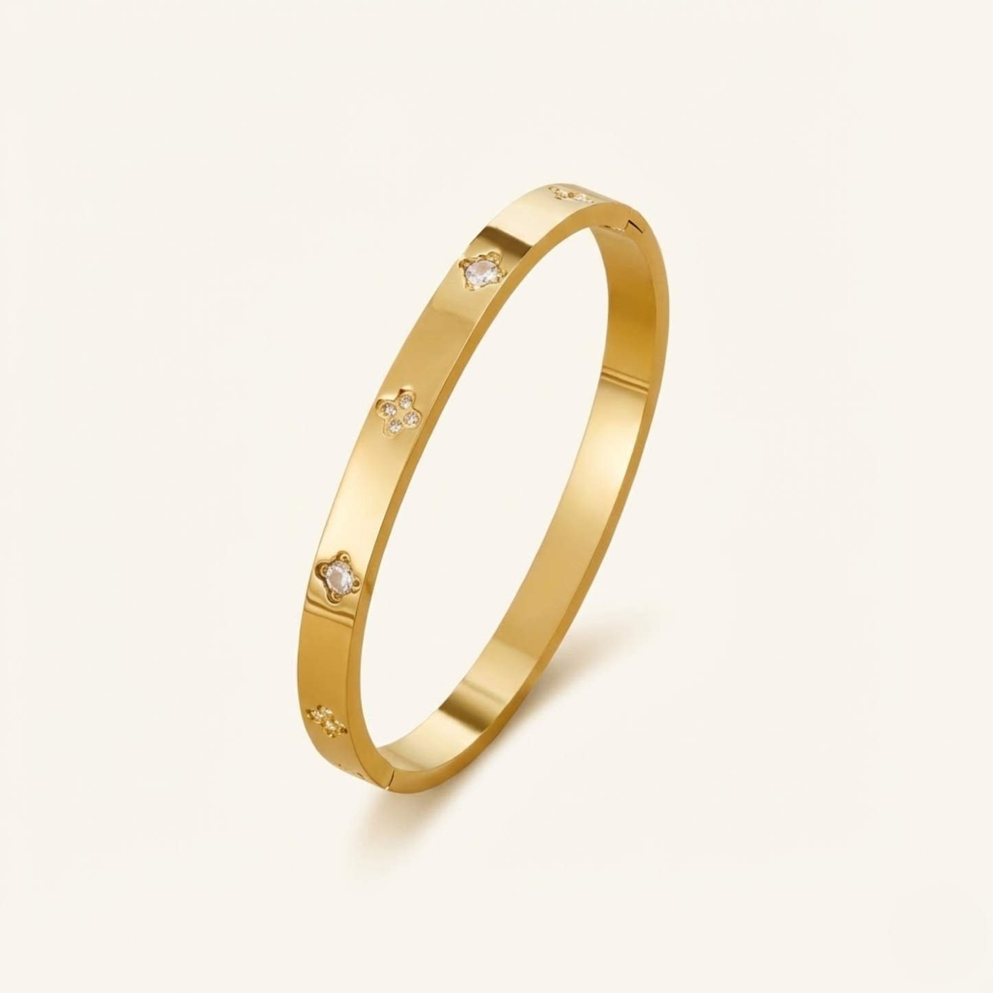 Gold Clover Bangle